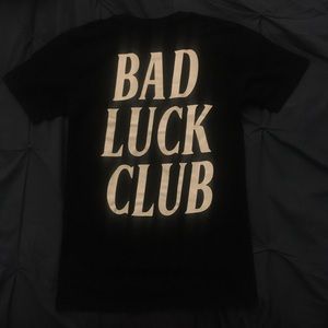MarbleSoda x NeverContent x Bad Luck Club shirt